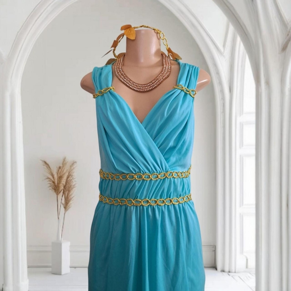 Spirit Blue Pleated Embellished Maxi Dress 💛 REASONABLE OFFERS WELCOME - Picture 2 of 7